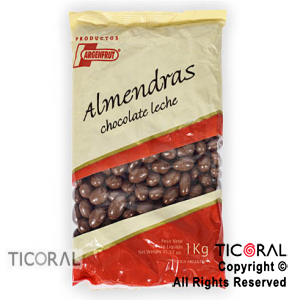 ALMENDRAS CON CHOCOLATE LECHE X 1 KG ARGENFRUT